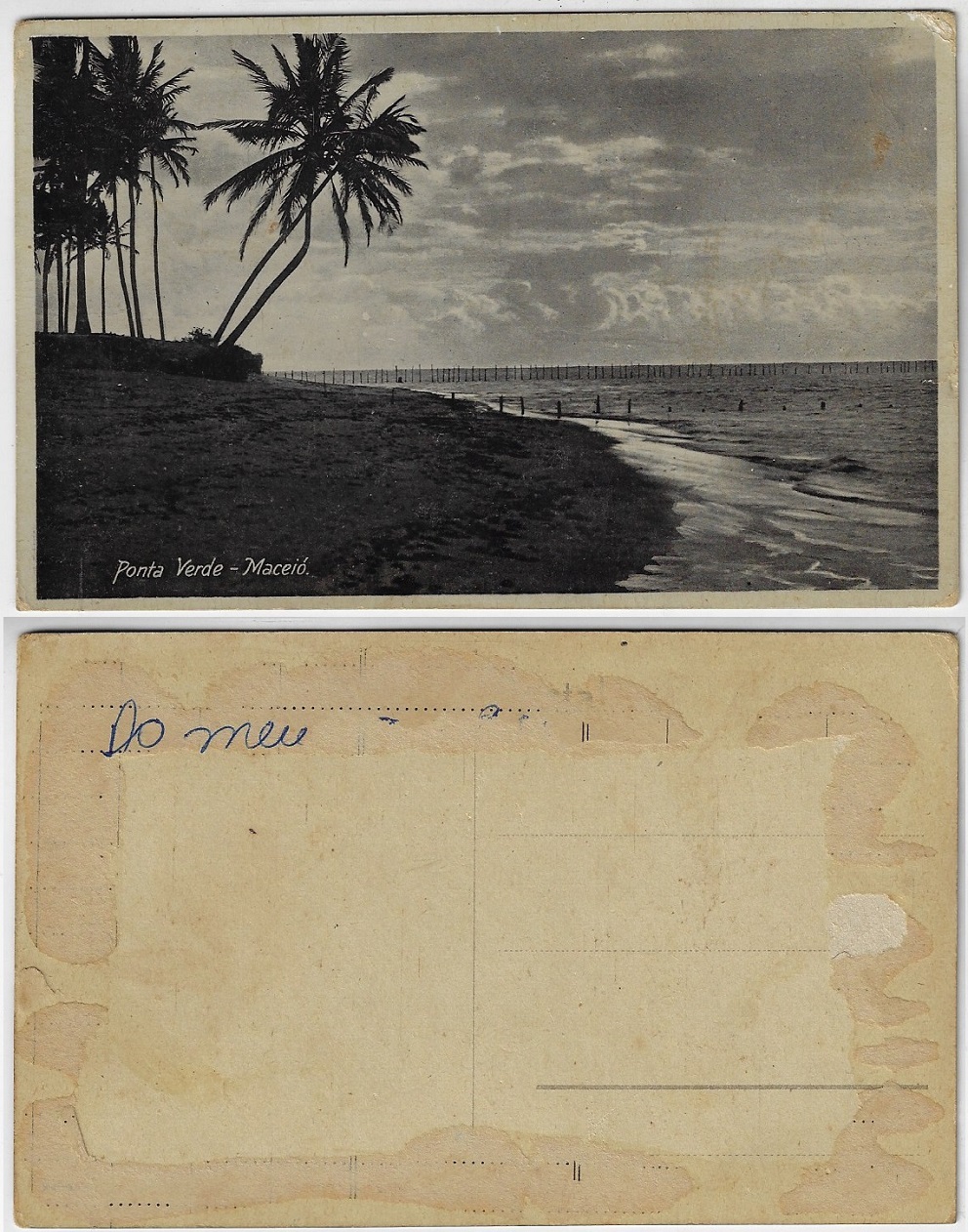 Cartão Postal Poços de Caldas, MG. Fonte Luminosa, 1942